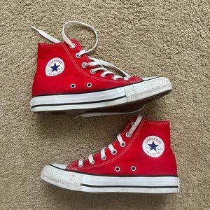 Red high top converse